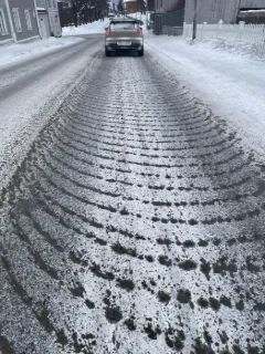 Fastsand på vegbanen etter Falköping LTFV², Lillehammer